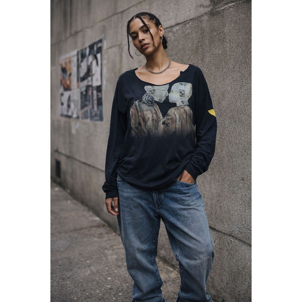 Injured Generation Black ASAP Rocky Long Sleeve T Shirt Tee Top  Women's Size XL